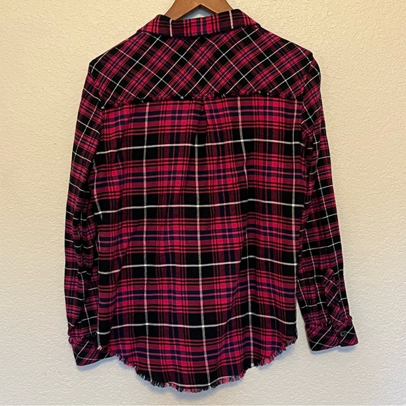 Rails Brock Plaid Button Button-Up Shirt In Pink, Black, and Navy Women's Medium - Picture 9 of 13